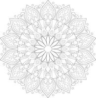 Unique complex adult mandala coloring book page design vector