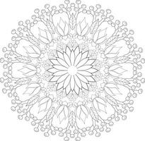 Unique complex adult mandala coloring book page design vector