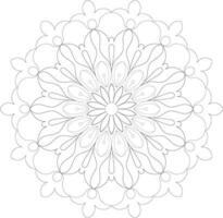 Unique complex adult mandala coloring book page design vector