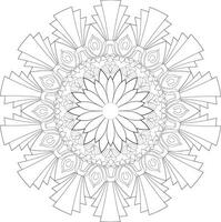 Unique complex adult mandala coloring book page design vector