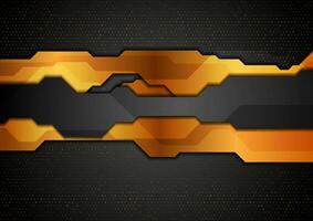 Black bronze tech geometric abstract background vector