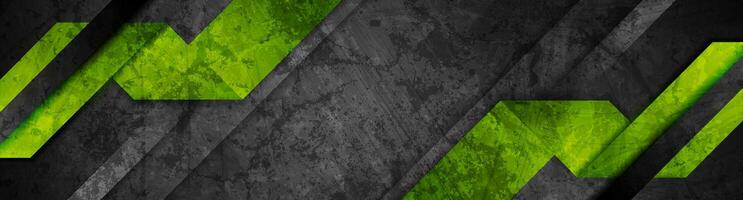 Grunge green black tech geometric abstract background vector