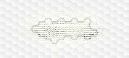 White geometric hexagons abstract technology background vector