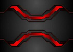 Red and black futuristic abstract technology background vector