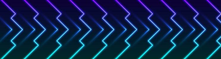 Cyan and violet abstract neon arrows tech vector background