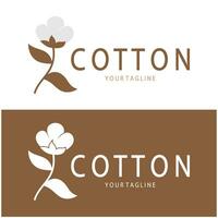 Soft natural organic cotton flower plant logo for cotton plantations, industries,business,textile,clothing and beauty,vector vector