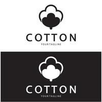 Soft natural organic cotton flower plant logo for cotton plantations, industries,business,textile,clothing and beauty,vector vector