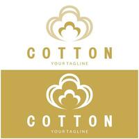 Soft natural organic cotton flower plant logo for cotton plantations, industries,business,textile,clothing and beauty,vector vector