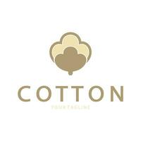 Soft natural organic cotton flower plant logo for cotton plantations, industries,business,textile,clothing and beauty,vector vector