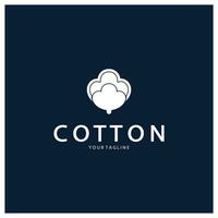 suave natural orgánico algodón flor planta logo para algodón plantaciones, industrias, negocios, textiles, ropa y belleza, vector