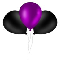 Realistic Purple And Black Balloon png