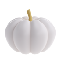 3d white realistic pumpkin rendering icon in cartoon style. Design element for Thanksgiving Day holiday. illustration isolated transparent png