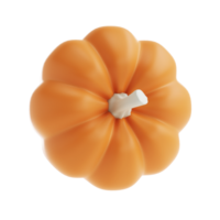 3d orange realistic pumpkin rendering icon in cartoon style. Design element for Thanksgiving Day autumn holiday. illustration isolated transparent png