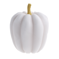 3d white realistic pumpkin rendering icon in cartoon style. Design element for Thanksgiving Day holiday autumn. illustration isolated transparent png