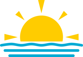 giallo sole luce del sole luce del sole raggio e blu acqua onda oceano mare tramonto o Alba boho png