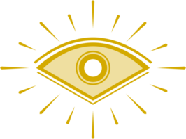 eye of providence All seeing eye with light ray magic boho icon png