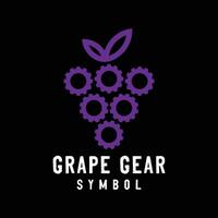 Simple Minimalist Modern Fruit Grape Gear Icon Symbol Illustration vector