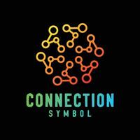 Dot Circle Connect for Atom Molecule Digital Data Symbol Illustration vector