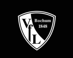 Bochum Club Logo Symbol White Football Bundesliga Germany Abstract Design Vector Illustration With Black Background