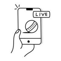 Trendy Mobile Cricket vector