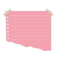 Sticky notes blank paper post memo message . Empty banner for old looking design of label, text header, title, calligraphy or lettering. Useful pretty tool, illustration in doodle style. vector