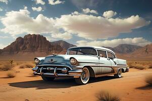 Shot of a classic car on route 66 photo