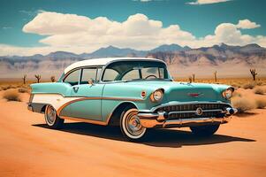 Shot of a classic car on route 66 photo