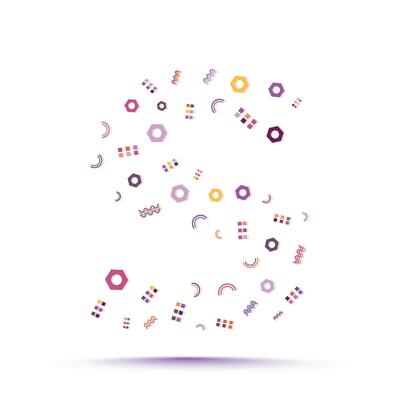 Minimal geometric trendy abstract shape pattern letter logo design template