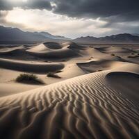 Gray sand dunes in the dessert photo