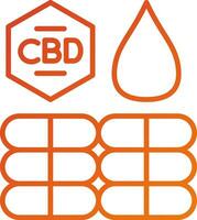 estilo de icono de bio cbd por cápsula vector