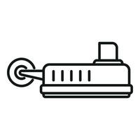 Thread production icon outline vector. Cotton machine vector