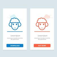 Easter Lamb Sheep Spring  Blue and Red Download and Buy Now web Widget Card Template vector