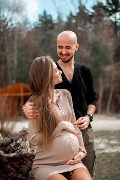 Lovely young future parents photo