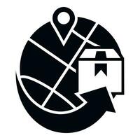 Global parcel delivery icon, simple style vector