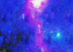 HQ Watercolor Galaxy Nebula Background photo