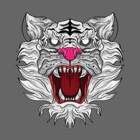 Tiger Beast Head with Stay Wild object collection with leopard,tiger. illustration for icon,logo,sticker,printable vector