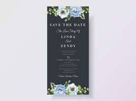 Beautiful floral wedding invitation template vector