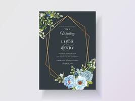 hermosa plantilla de invitación de boda floral vector