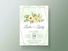 Beautiful floral wedding invitation template vector