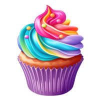 Colorful cupcake isolated png