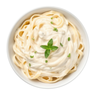 kom van fettucini Alfredo geïsoleerd png