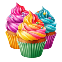 Colorful cupcake isolated png