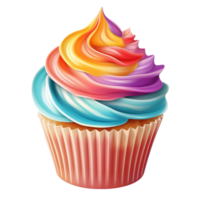 Colorful cupcake isolated png