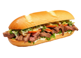 Hot steak sandwich isolated png