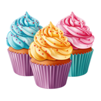 Colorful cupcake isolated png