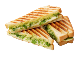 Grilled sandwich cut into pieces isolated png