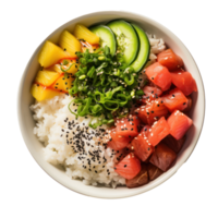 Hawaiian poke bowl isolated png