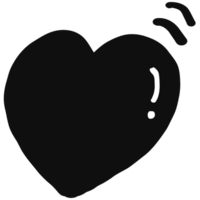 Icon heart shaped black isolated png