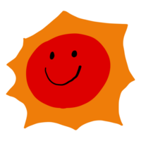 content Soleil visage avec sourire png