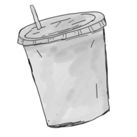 illustration doodle of a plastic tumbler png